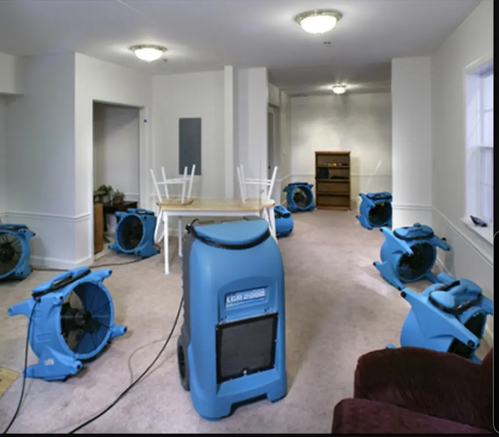 Air movers and dehumidifier setup for Water Extraction & Removal in Indian Wells