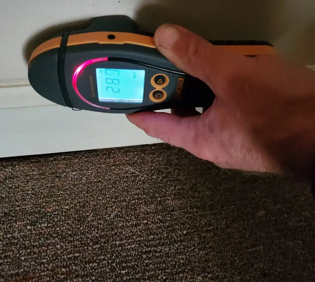 Moisture detection at baseboard during Burst Pipe Cleanup in Indian Wells